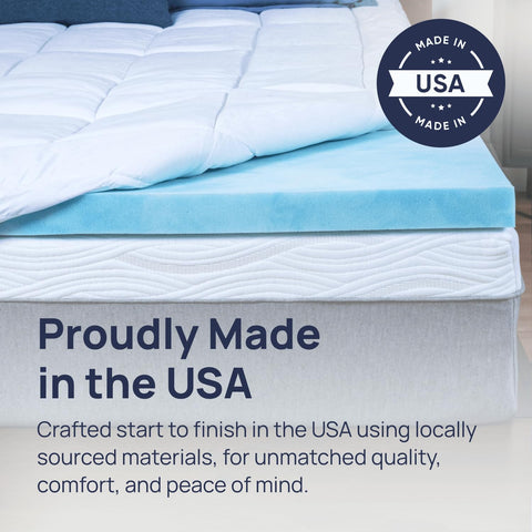 Sure2Sleep topper in a bedroom setting illustrating improved sleep comfort