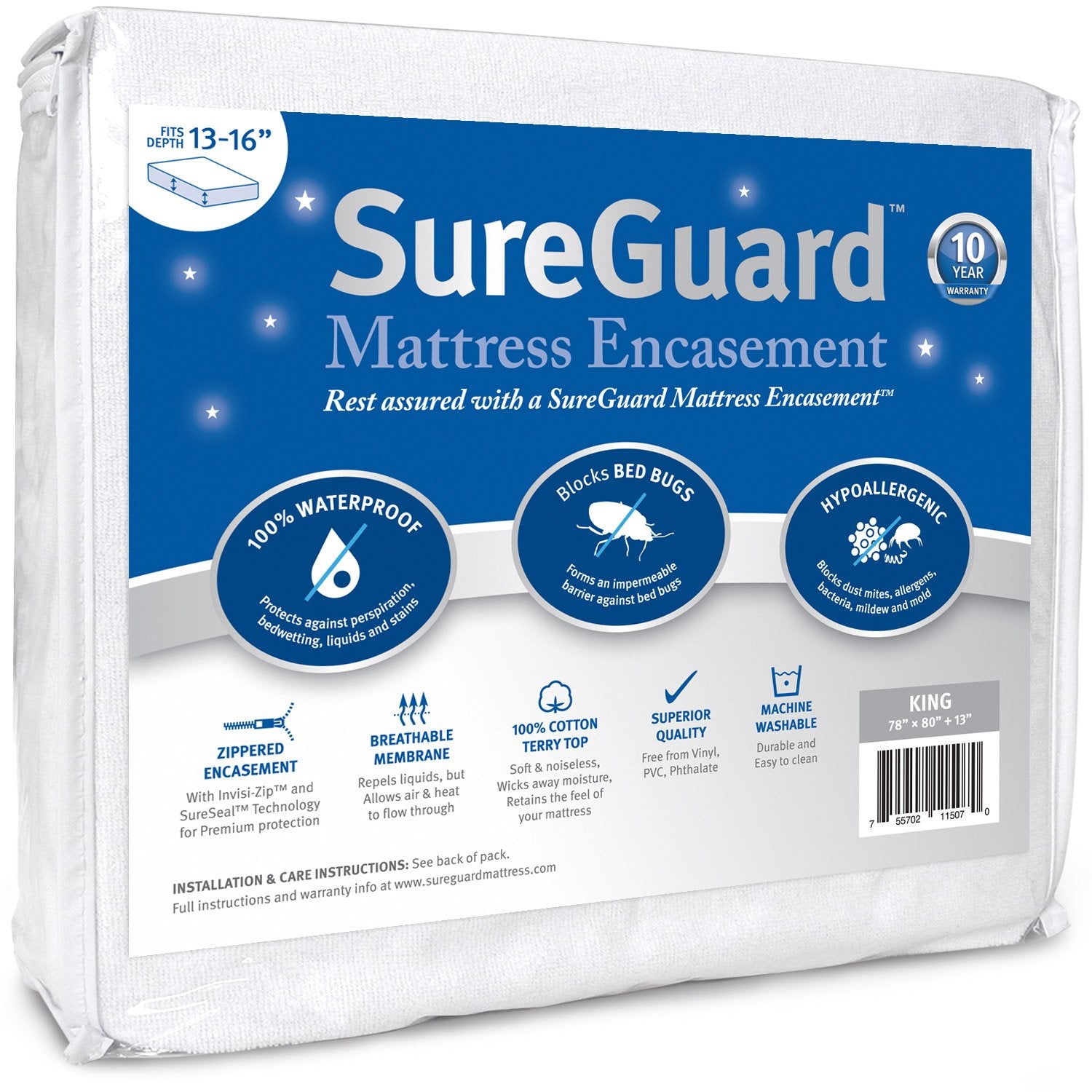 SureGuard front view encasement showing full six-sided protection benefit