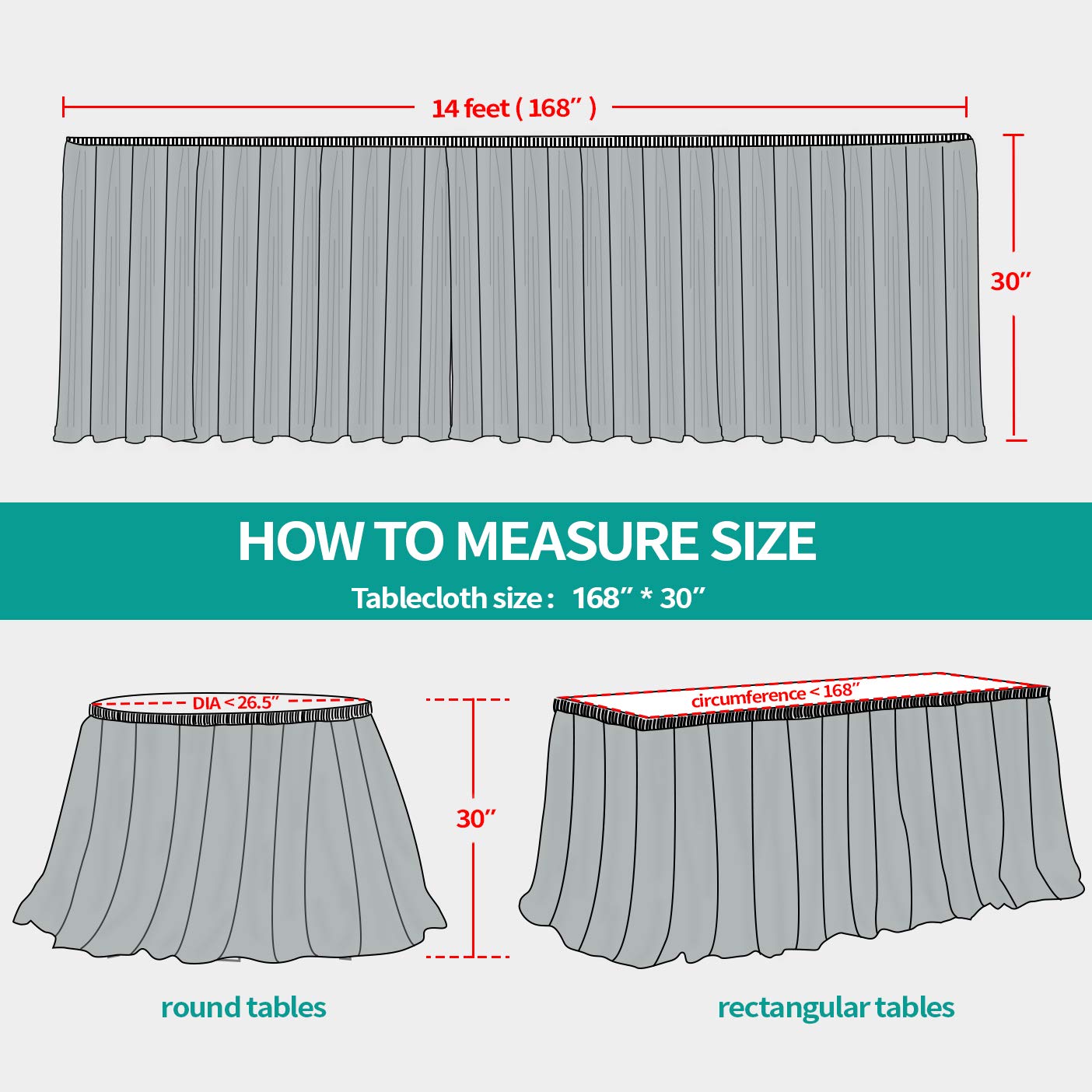 Surmente skirt laid beside a ruler demonstrating 14ft length and scale accuracy