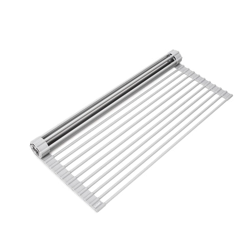 Surpahs over-sink rack front view showing wide platform and organization benefit