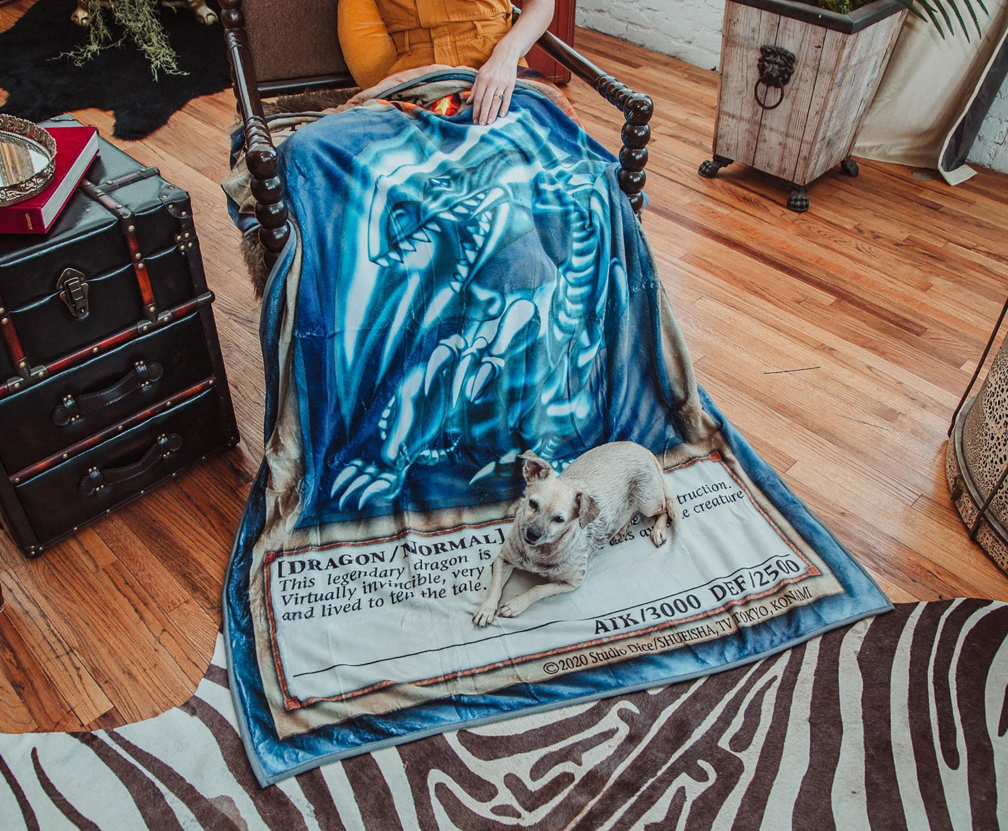 Surreal Entertainment blanket beside a ruler to show 45 by 60 inch scale for accurate sizing