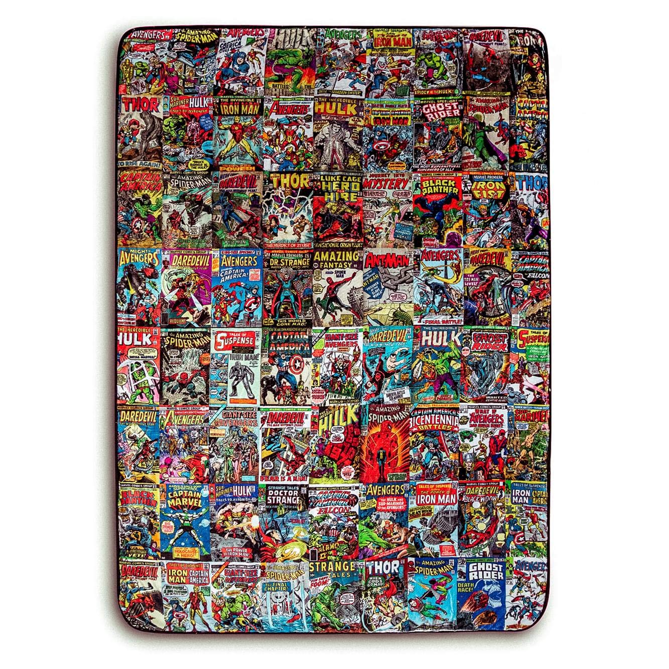 Surreal Entertainment front packaging view shows branded Marvel throw, collectible appeal