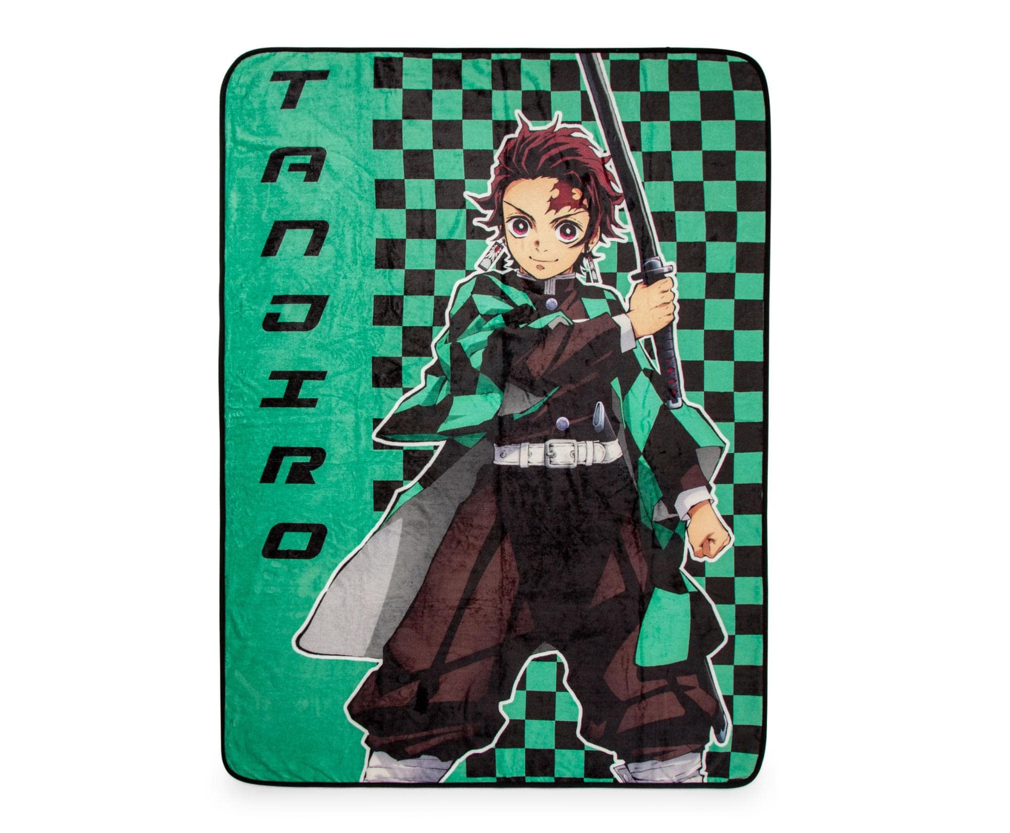 Surreal Entertainment front view of Tanjiro throw showing full design and cozy appeal