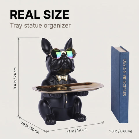 suruim painted finish detail on French Bulldog resin emphasizing handcrafted look