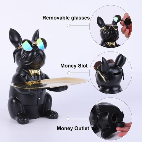 suruim side profile of Frenchie statue highlighting silhouette and tabletop stability