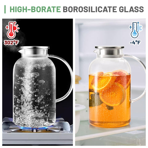 SUSTEAS long‑handled brush inside pitcher showing cleaning benefit for narrow corners