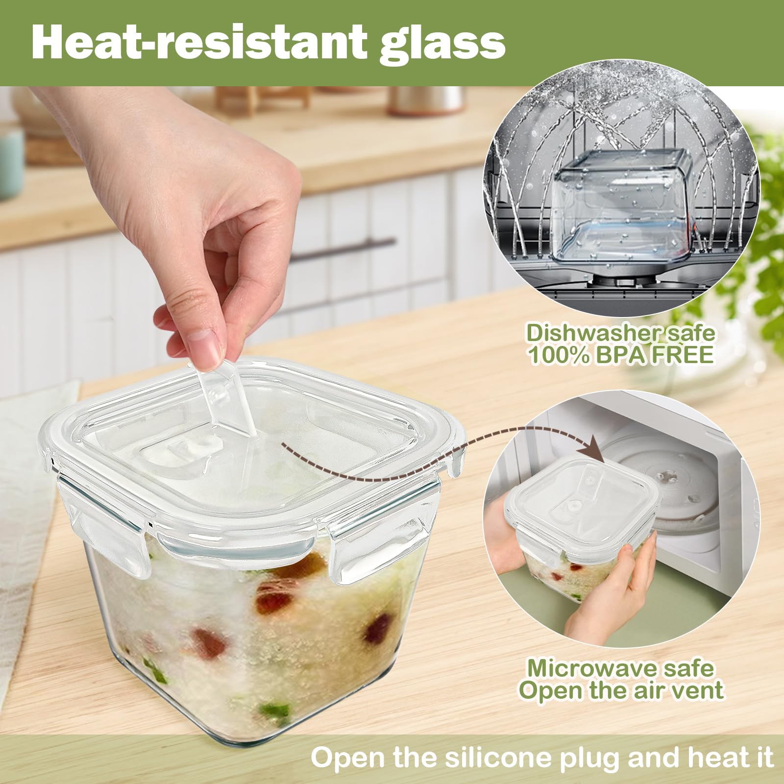 Susukkie container in microwave with lid vented for safe and convenient reheating