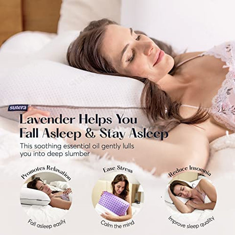 SUTERA lavender oil infusion detail showing subtle scent feature for relaxation