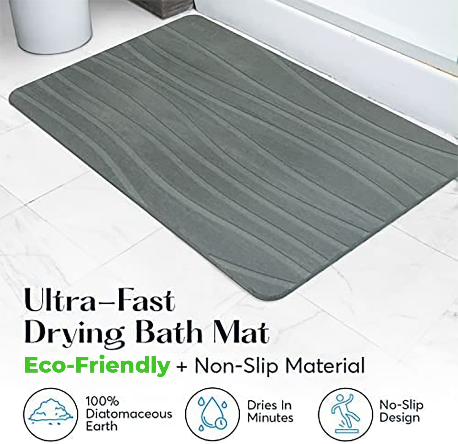 SUTERA mat next to ruler showing 23.5x15 inch scale and fit benefit