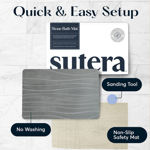 SUTERA close-up of textured diatomaceous earth surface highlighting fast absorption