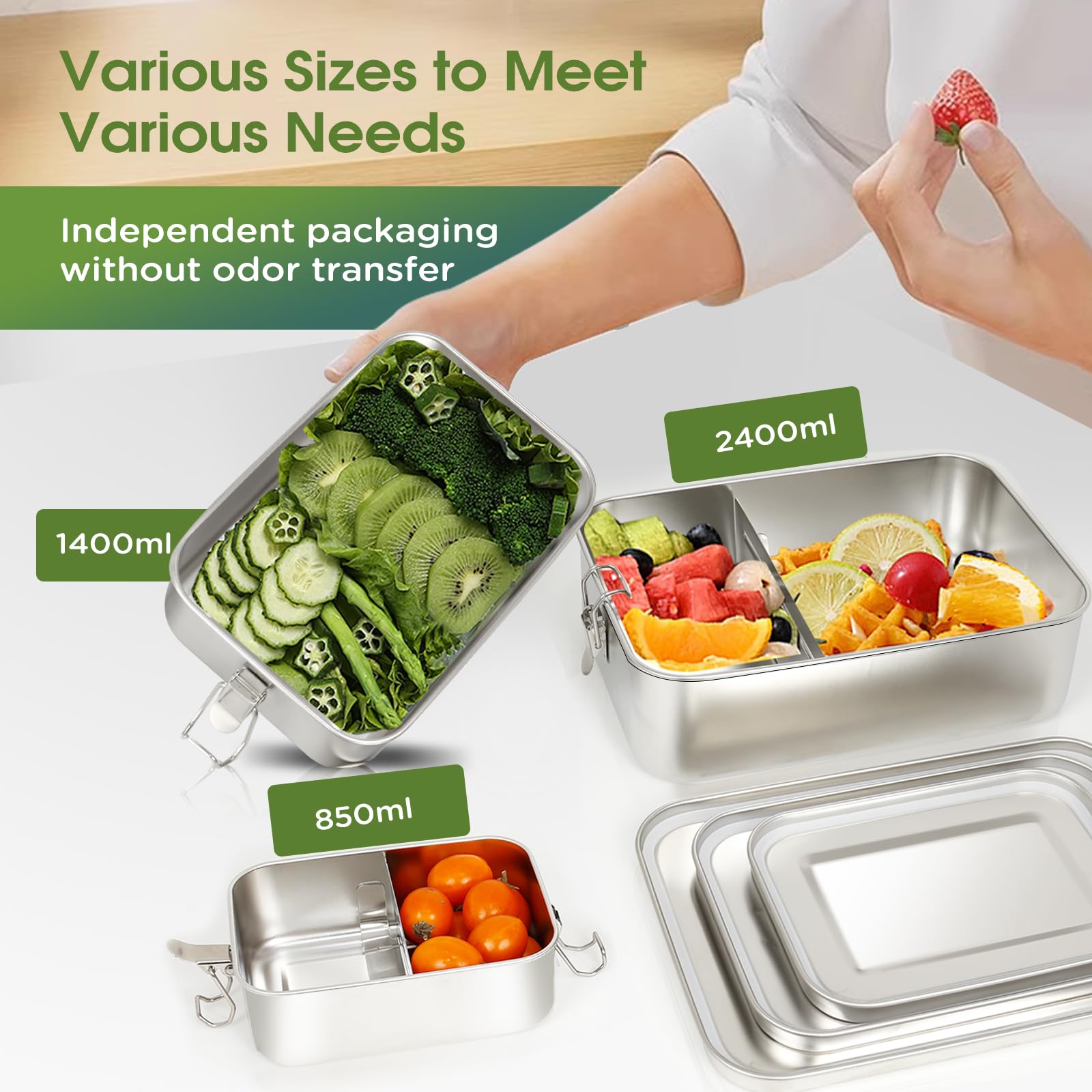SUTETLW bento boxes in a picnic setting showing portable, reusable meal solution