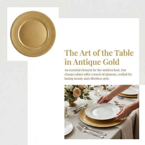Suwimut chargers in use at a wedding table setting enhancing place presentation