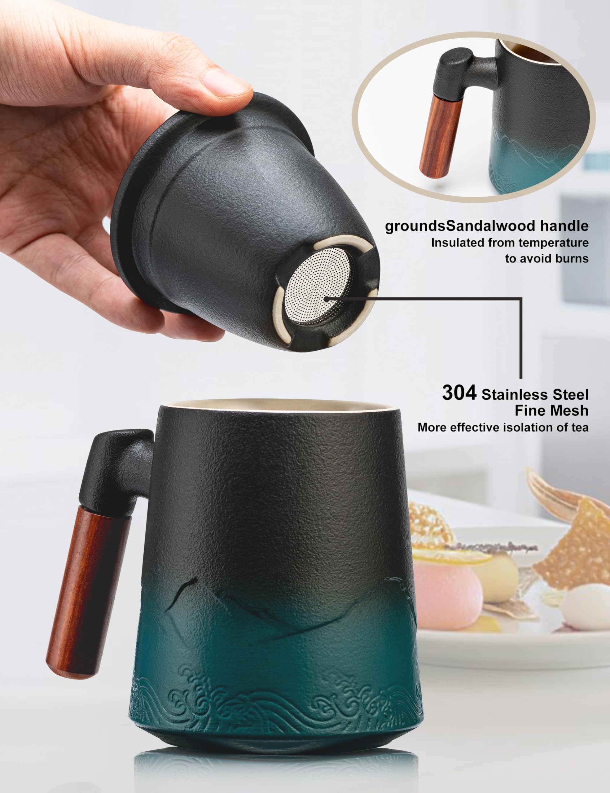 suyika lid used as tray holding infuser to keep surfaces clean
