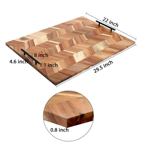 SwallowLiving board beside measuring tape to show 29.5 by 22 inches and usable area