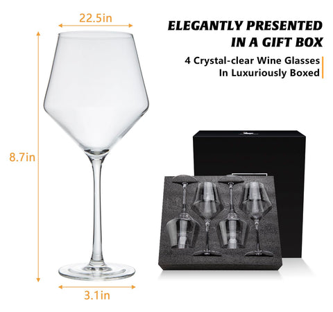 Swanfort long stem profile on table preserving wine temperature and comfortable hold