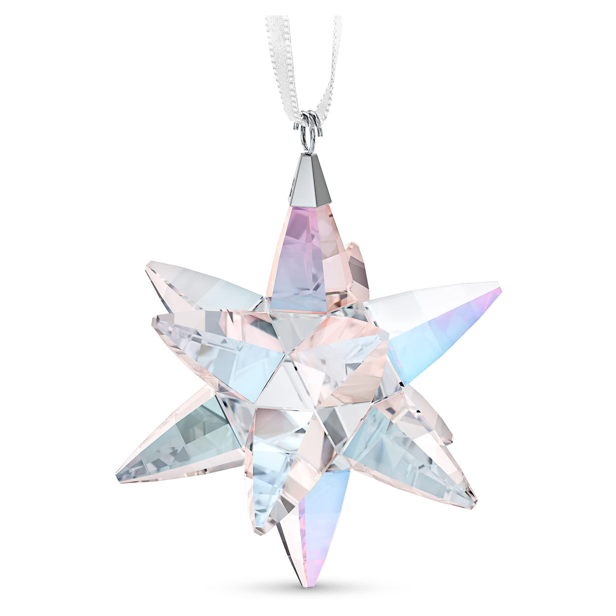 Swarovski Shimmer Star front view showing multicolored crystal sparkle and elegant ribbon benefit