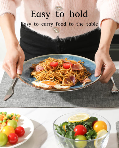 Sweejar Home stacked salad plates demonstrating space-saving storage and neat organization