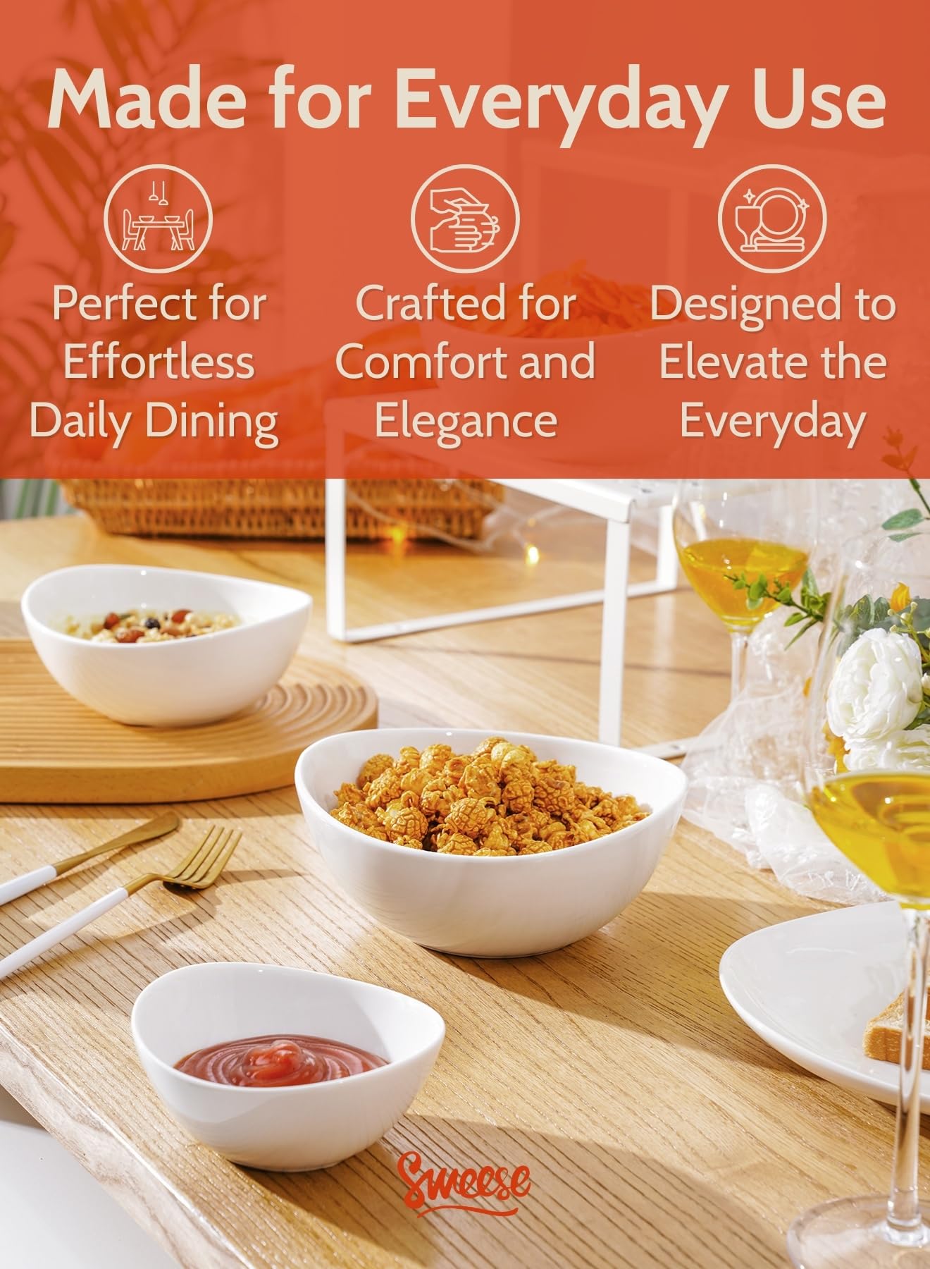 Sweese close-up porcelain finish highlighting smooth surface and stain resistance