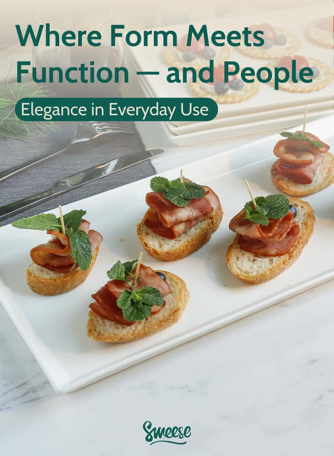 Sweese edge lip detail prevents spills during serving advantage