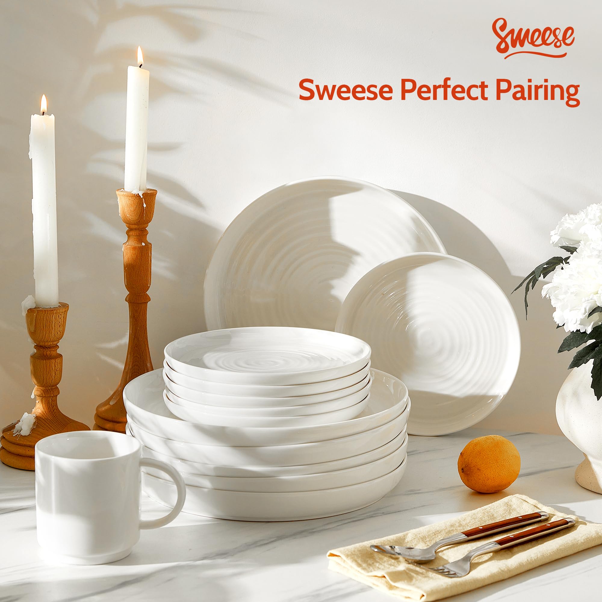 Sweese plate inside oven illustrating oven-safe use up to 356°F for warming dishes