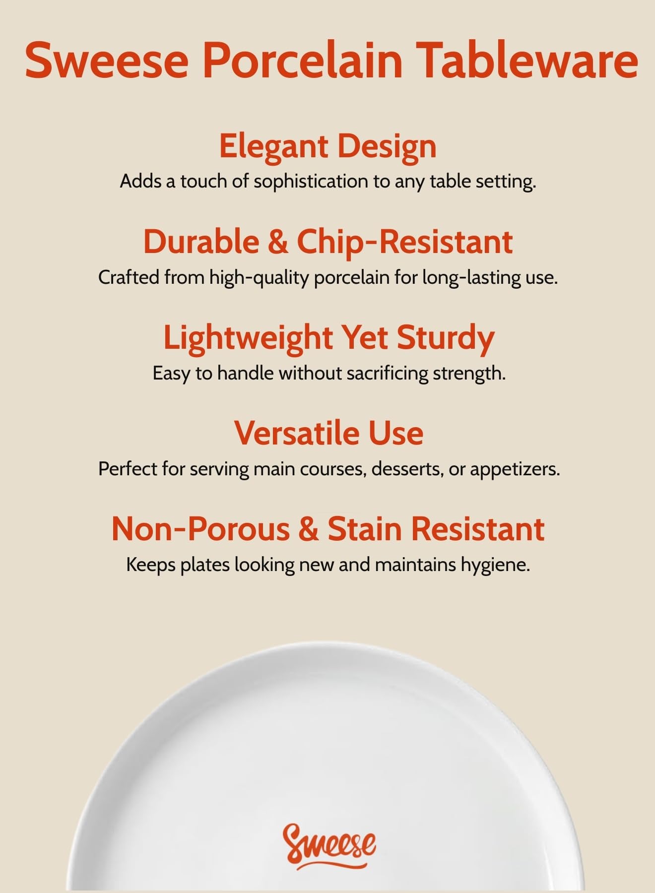 Sweese plate on a dining table highlighting versatile everyday use