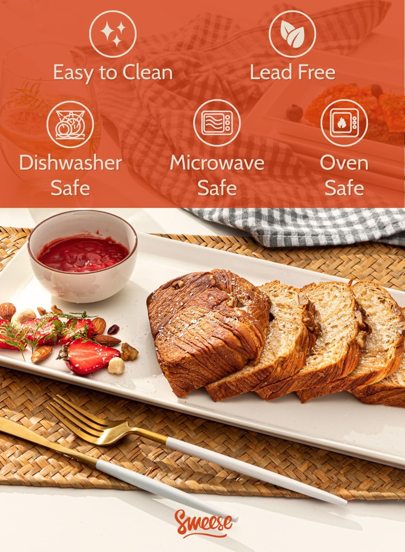 Sweese platter in use with cheese and fruit enhances appetizer presentation