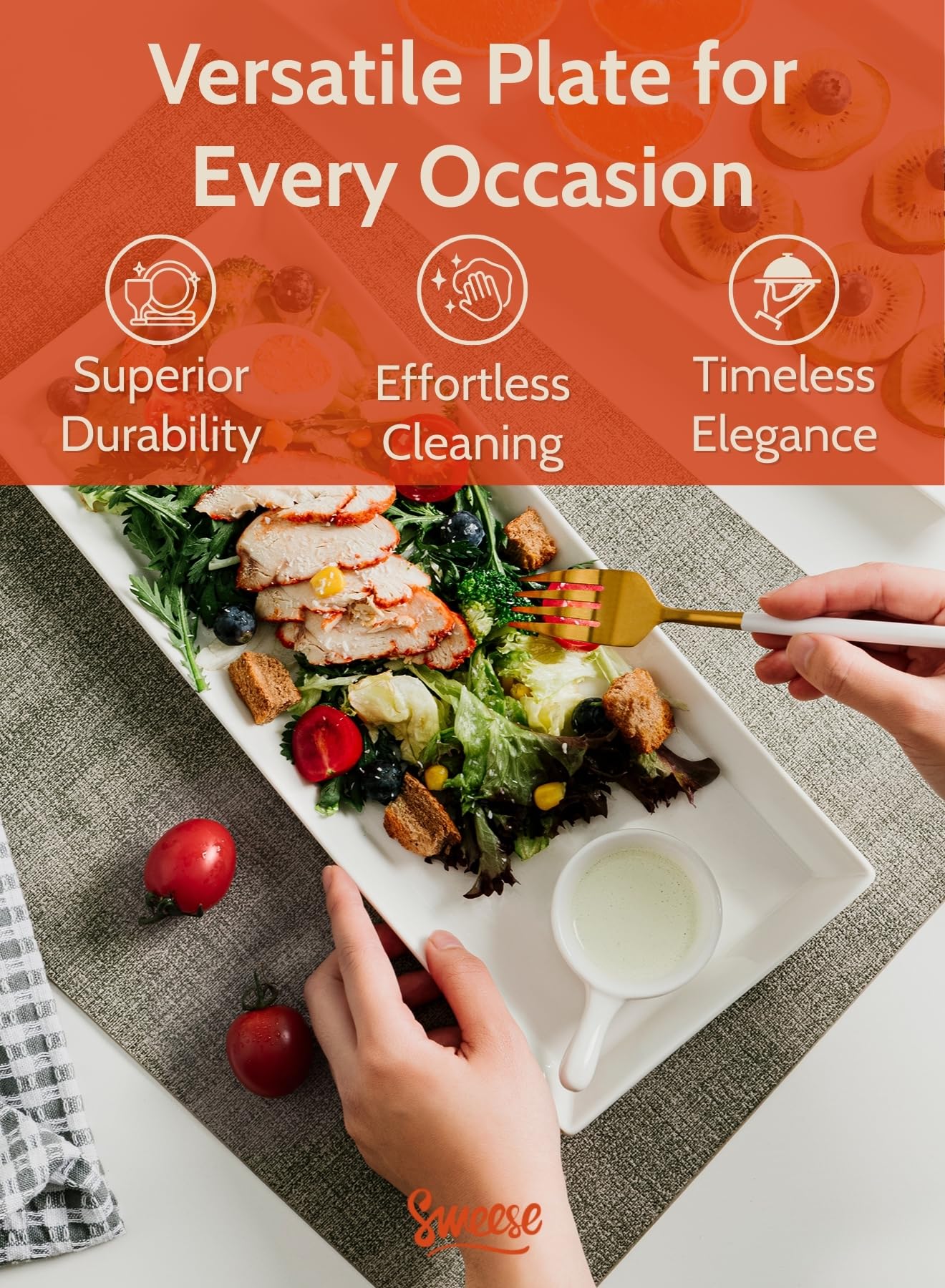 Sweese platter with steak served, demonstrating hearty presentation and heat tolerance