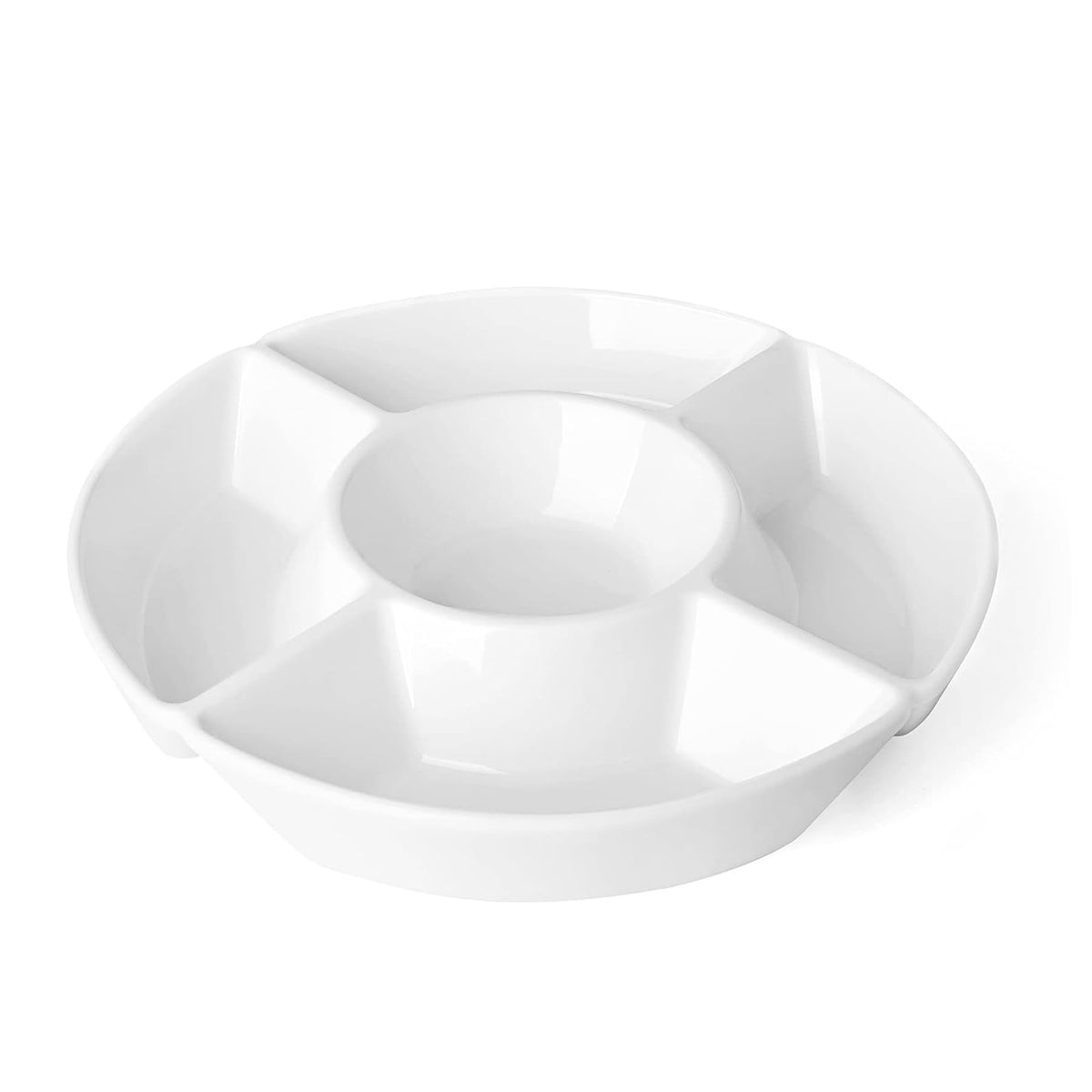 Sweese front view of chip and dip platter showing elegant presentation benefit