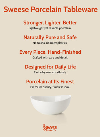 Sweese hand holding bowl to show 18 oz size and ergonomic grip