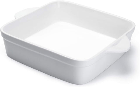 Sweese front view of square baking dish showing clean design and durable finish