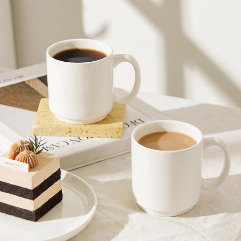 Sweese mugs on white table setting showing timeless elegance for serving