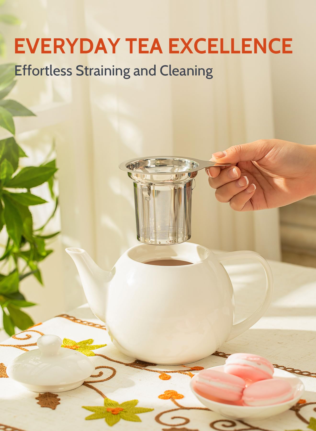Sweese teapot lid gasket detail displaying silicone seal that keeps lid secure while pouring