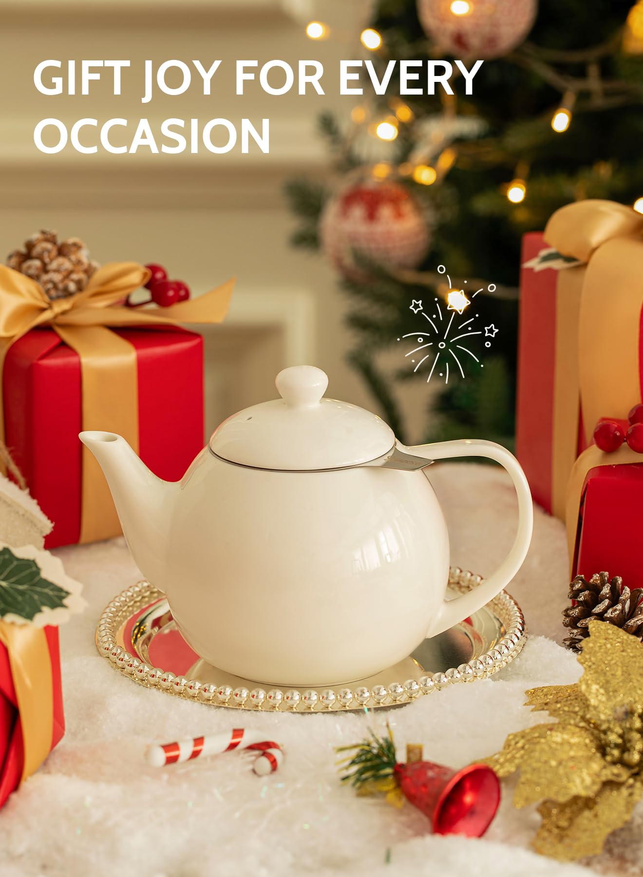 Sweese teapot on a kitchen table with cups showing practical everyday tea experience