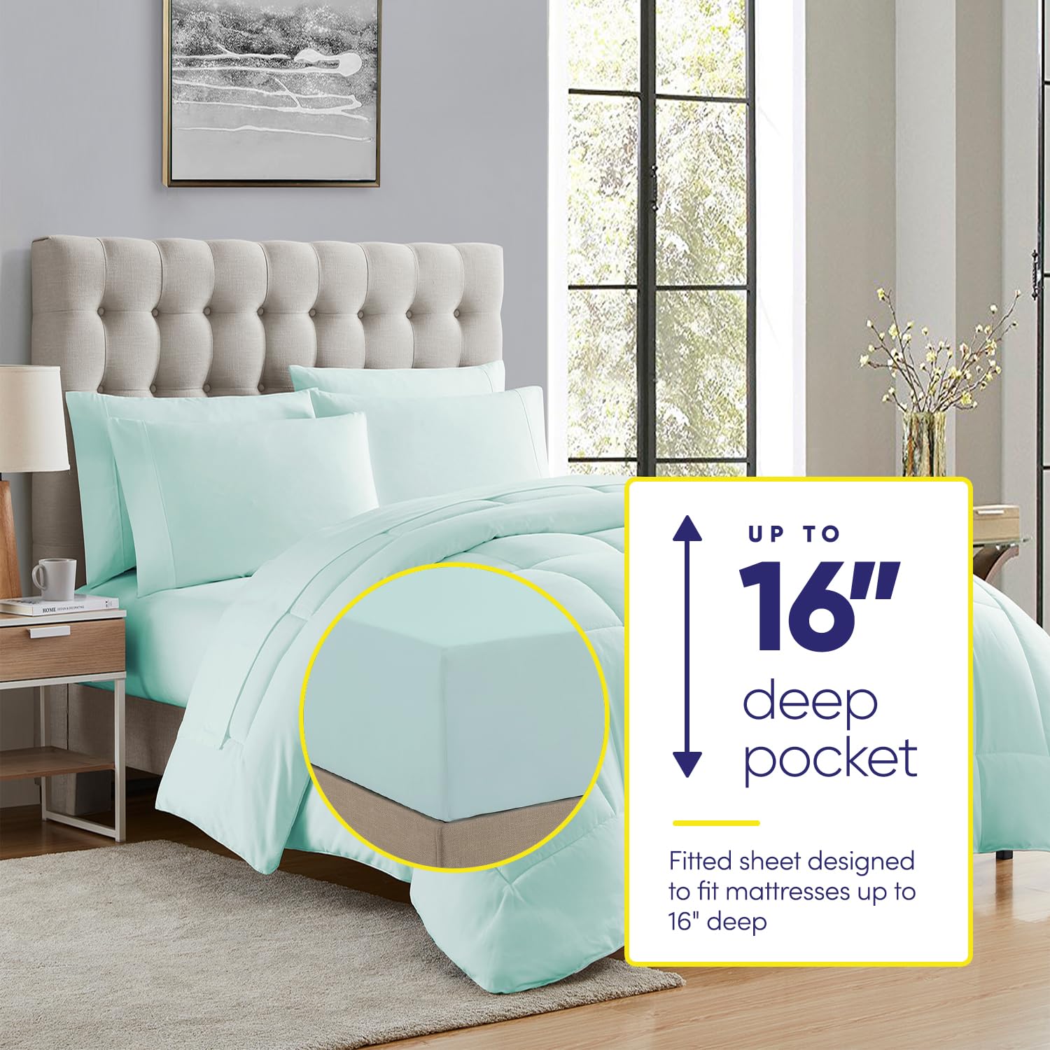 Sweet Home Collection close-up of brushed microfiber comforter texture highlighting softness and warmth
