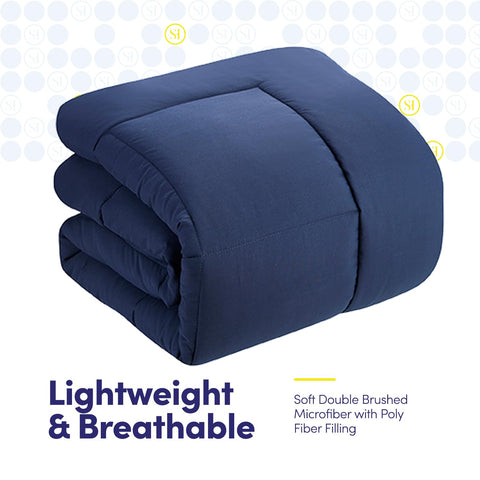 Sweet Home Collection styled bed in navy blue showing complete set aesthetic