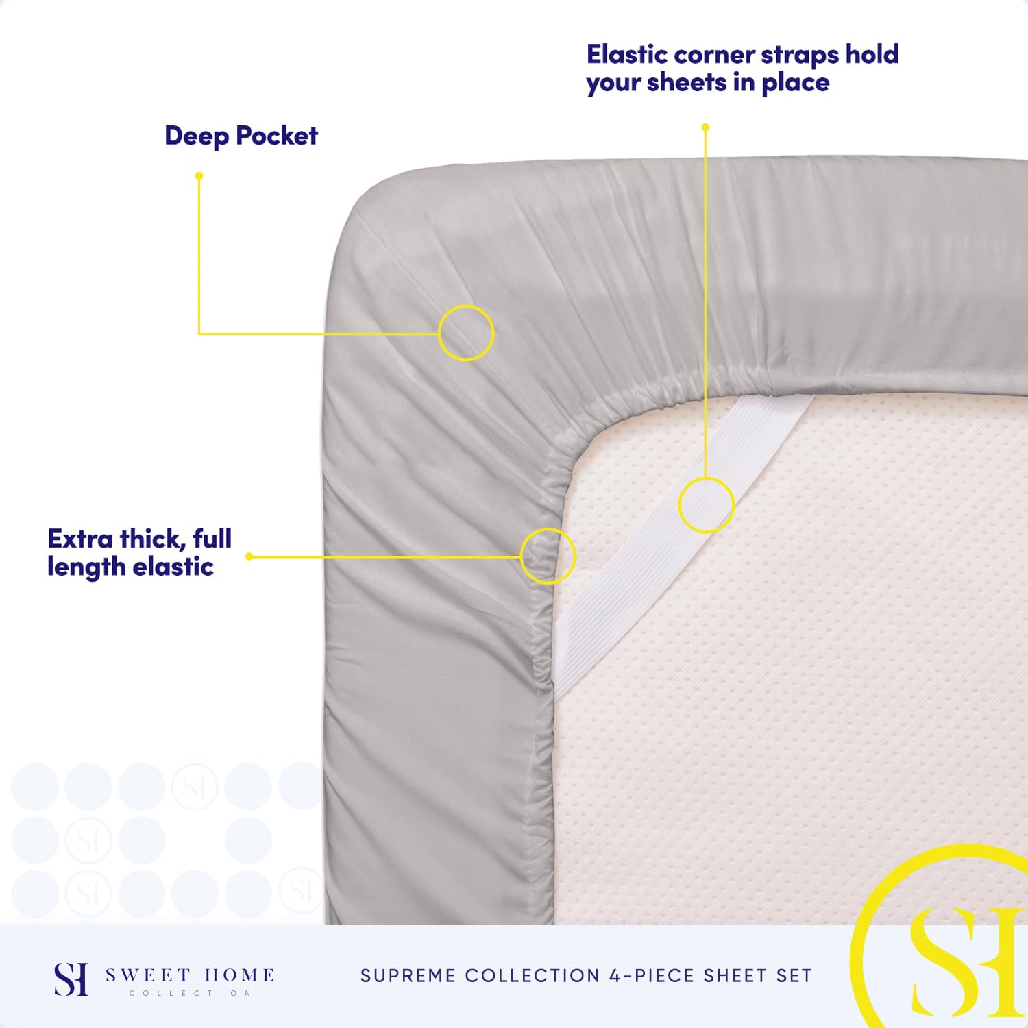 Sweet Home Collection styled bedroom with sheets showing luxurious look and comfort