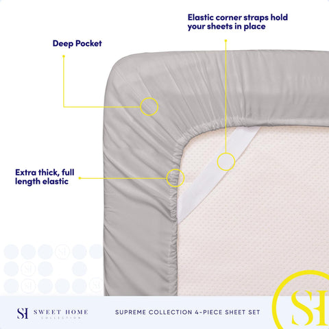 Sweet Home Collection styled bedroom with sheets showing luxurious look and comfort
