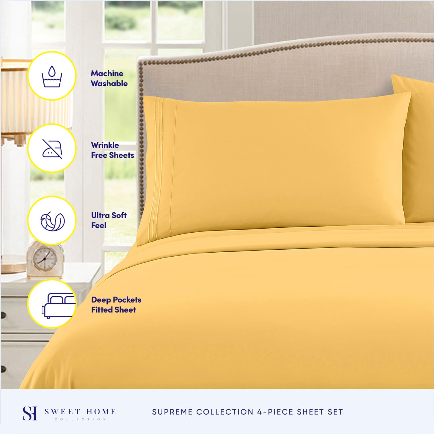 Sweet Home Collection close-up brushed microfiber texture showing soft hand and comfort