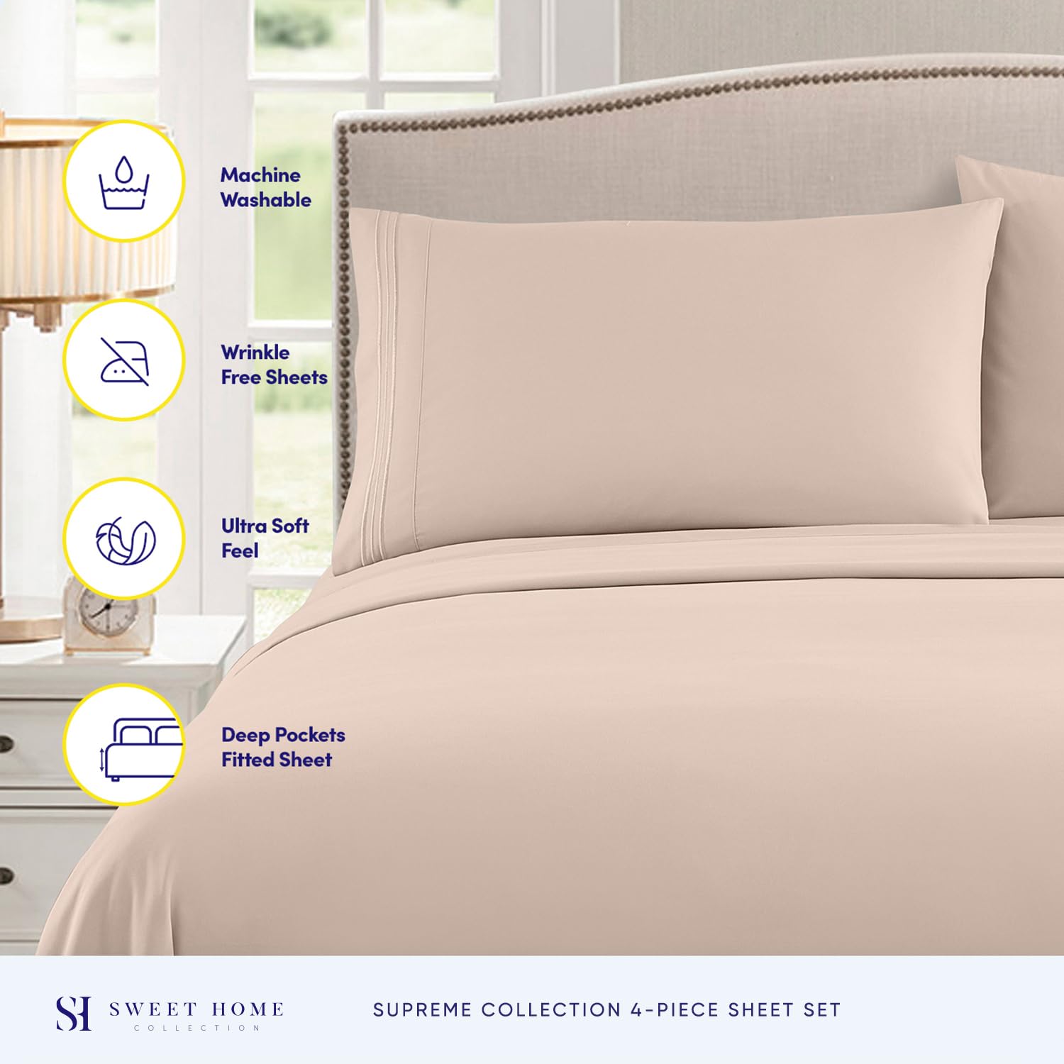 Sweet Home Collection close-up brushed microfiber texture highlighting plush softness