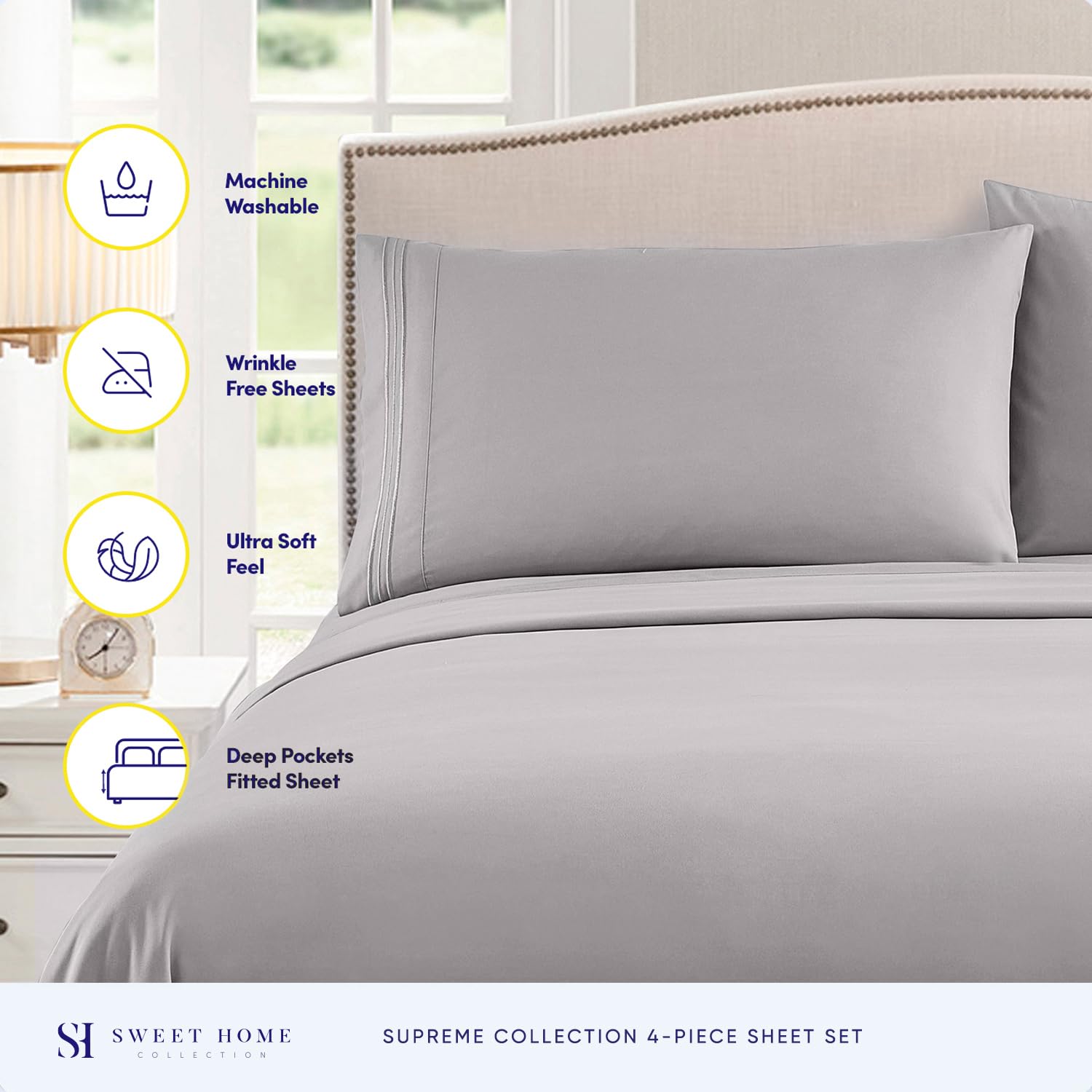Sweet Home Collection close-up of brushed microfiber texture highlighting soft feel