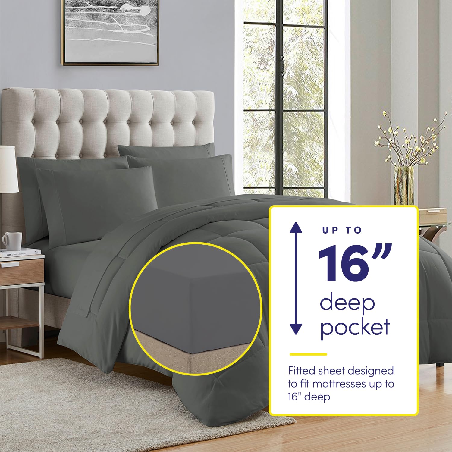 Sweet Home Collection comforter close-up showing plush fill and soft surface for cozy comfort