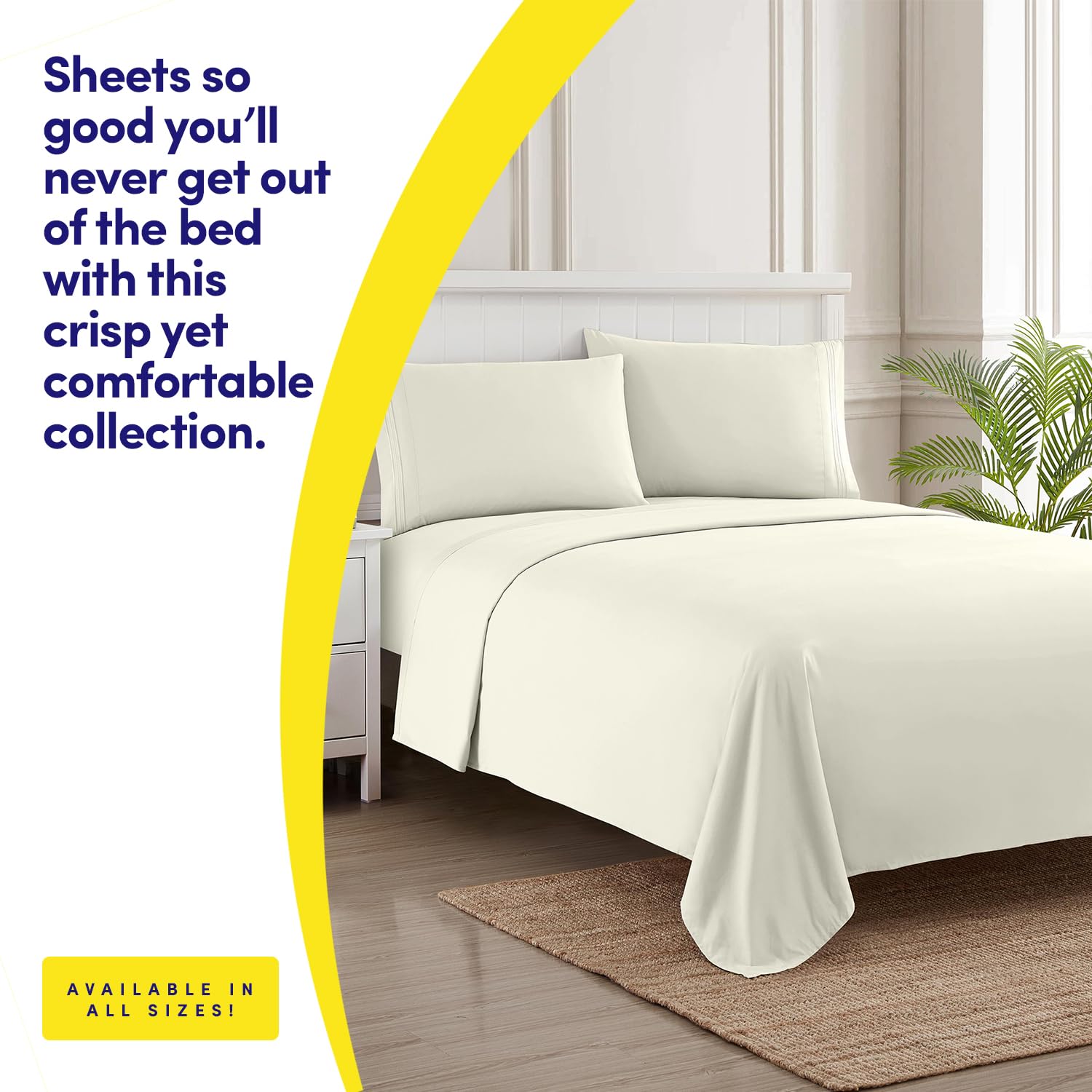 Sweet Home Collection deep-pocket fitted sheet corner showing snug mattress fit and hold