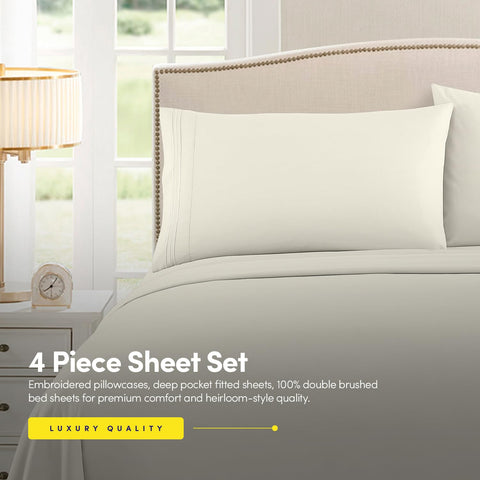 Sweet Home Collection elastic corner straps tucked under mattress for secure stay-in-place fit