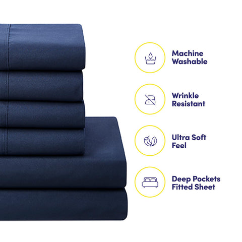 Sweet Home Collection fitted sheet deep pocket detail demonstrating secure fit and anti-slip benefit