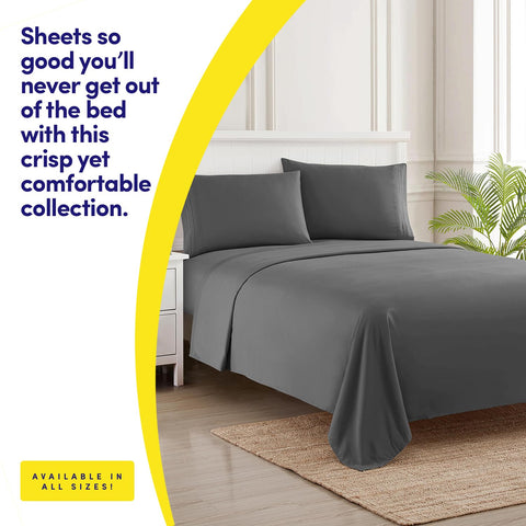 Sweet Home Collection fitted sheet corner strap detail keeps sheets secure