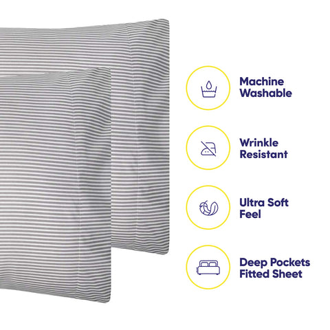 Sweet Home Collection fitted sheet corner with built-in elastic straps providing secure mattress fit