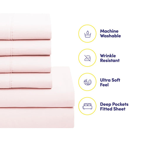 Sweet Home Collection fitted sheet elastic straps preventing slipping on mattress