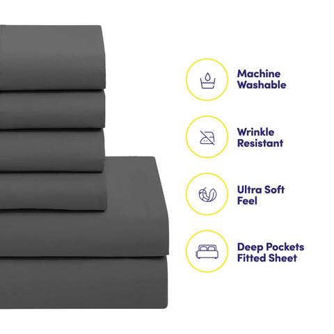 Sweet Home Collection fitted sheet straps detail displaying secure corner elastic for stability