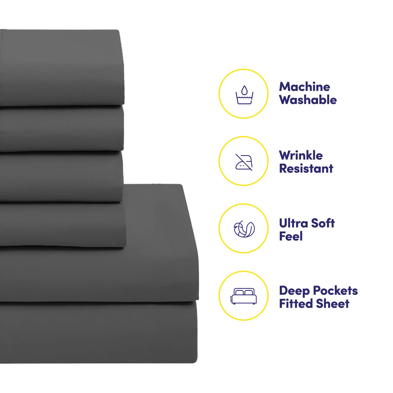 Sweet Home Collection fitted sheet straps detail highlighting built-in anchors for stay-put stability