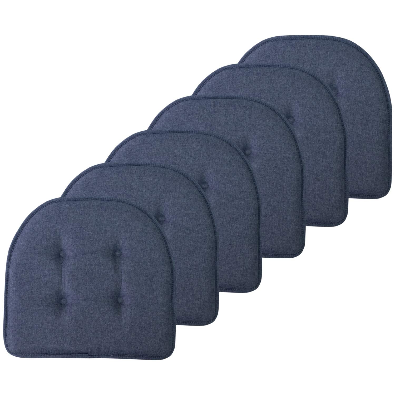 Sweet Home Collection front view of six-pack cushions shows denim blue style and cohesive decor benefit